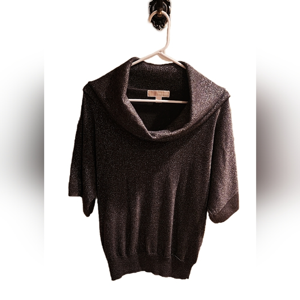 Women's Michael Kors Metallic Short Sleeve Cowl Neck Top- Large